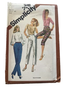 Pantalones Simplicity 5148 Misses Pantalones Pantalones Capris Costura Patrón Talla 14 Sin Cortar - Imagen 1 de 2