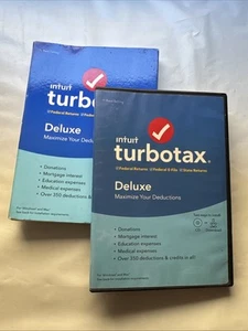 TurboTax Deluxe Federal Returns Federal E-File State Returns 2019 CD/Download - Photo 1/6