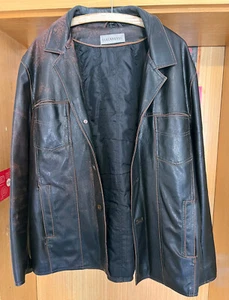 Herren Kunstlederjacke Jacke schwarz / braun Übergangsjacke braun mit Knöpfen 54 - Bild 1 von 4