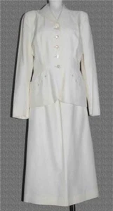 VTG Frederick Nelson Weathervane Ivory Long Skirt & 17-Button Blazer Suit Wm M/L - Picture 1 of 1