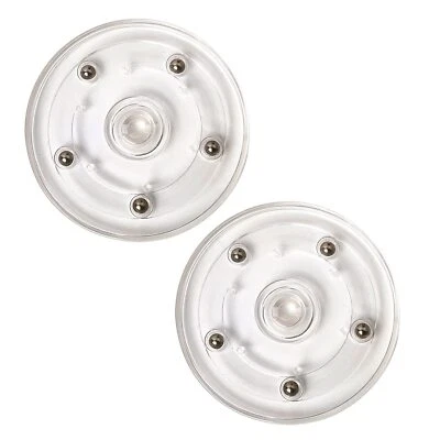 Paquete de 2 bandejas giratorias de rodamientos de bolas de acrílico Lazy Susan de 4" para estante de especias Foto 1 de 3