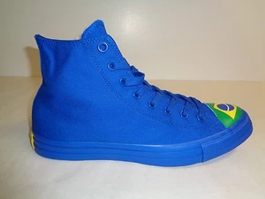 Sneakers Converse taglia 7 donna CTAS HI blu verde bandiera Brasile nuove scarpe unisex - Foto 1 di 12