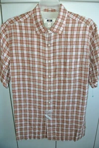 Joseph Abboud Men's Large Red Stripe Linen Knit Short Sleeve Shirt/NWOT - Picture 1 of 7
