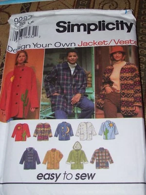🌸SIMPLICITY #9287-LADIES ~EASY~ DESIGN YOUR OWN FLEECE JACKET PATTERN XS-XL  FF - Image 1 of 2