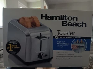 Hamilton Beach 2-Slice Brushed Stainless Steel Toaster 22910 2 Extra Wide Slots - Picture 1 of 1