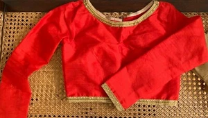 Saree Ready made Blouse NWT Silk Designer Sari Choli Indian PartyWear size S - Picture 1 of 5