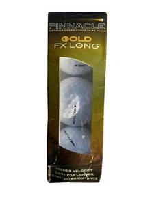 PINNACLE Gold FX Long Distance Golf Balls 3 Pack Sleeve Surlyn Hi-Velocity - Picture 1 of 6