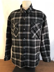 Abrigo Chaqueta de Trabajo Reversible de Algodón y Denim Oscuro a Cuadros Talla XL (NC12) - Imagen 1 de 10