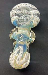 Pipa in vetro per fumo tabacco da 4" - pipa fatta a mano vortice bianco - Foto 1 di 4