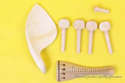 1set (4pcs) Violin part  Pegs maple wood Tune Pegs End pin chin rest - Image 1 of 4