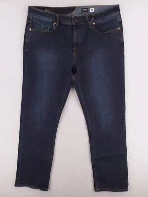 Volcom Jeans Mens 38x32 Solver Modern Straight Pants Stretch Denim Dark Wash - Image 1 of 4