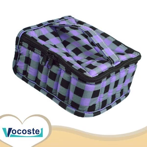 Piece of 1 Nail Polish Carrying Case Nail Polish Organizer Case Nylon Purple New - Picture 1 of 8