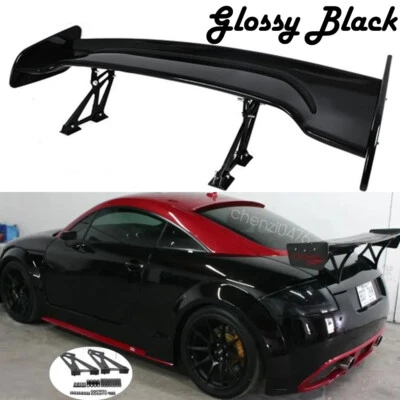 47" Rear Trunk Spoiler Tail Wing Adjustable Gloss Black GT Style For Audi TT RS Foto 1 de 4