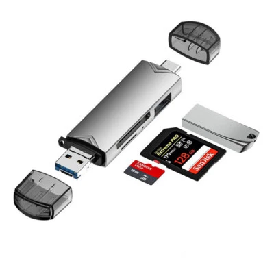 USB-C Typ-C SD/Micro SD/SDHC/SDXC OTG Speicherkartenleser für PC Handy Tablet - Bild 1 von 4