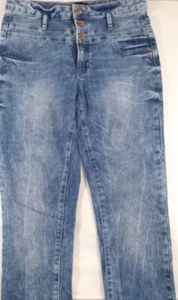 REFUGE-Womens Jeans-Size 8 (30x29) Hi Waist-Lite Wash-Straight Leg-Stretch - Picture 1 of 9