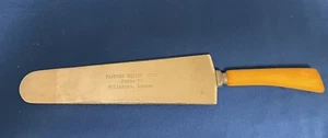 Serving Knife Stainless Butterscotch Bakelite Handle FARMERS EQUITY KANSAS - Picture 1 of 5