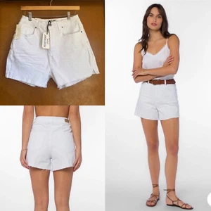 VELVET HEART White Denim High Rise Shorts 28 Summer 5 Pocket Raw Edge Trendy $68 - Picture 1 of 9