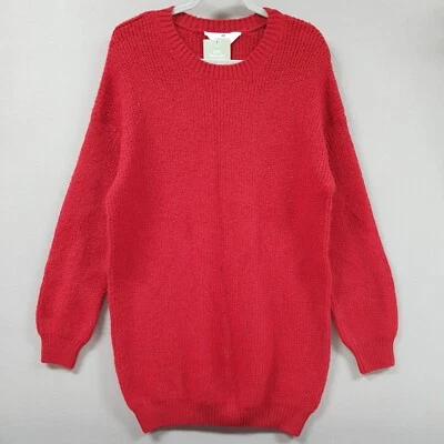H&M Oversized Sweater Girls size 12 / 14 Red Soft Plush Pullover Jumper - Image 1 of 4