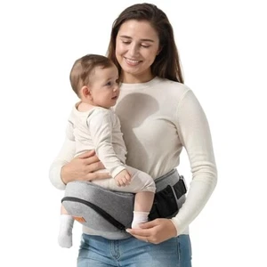 Besrey Baby Hip Carrier - Fanny Pack Baby Carrier Hip Seat - Up to 44lbs - Grey - Picture 1 of 7