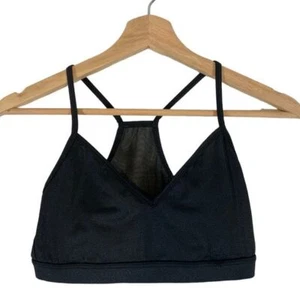 Good American Sparkle Bralette Sports Bra Womens Size 0 XS Moonlight Black - Picture 1 of 6