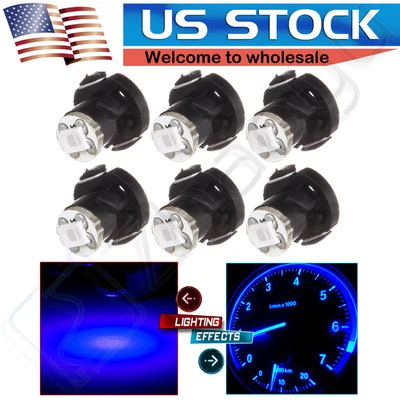 6 piezas T4.2/T4 Neo Cuña Azul LED Bombilla HVAC Calentador Cluster Tablero Climática Base Luz Foto 1 de 4