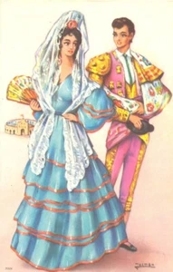 ANTIGUA POSTAL TOROS TAUROMAQUIA TORERO FLAMENCO BULLS OLD POSTCARD TC10853 - Imagen 1 de 1