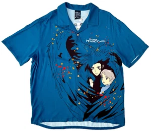 Howls Moving Castle Button Up Shirt Ghibli Studio Anime Unisex Size Medium New - Picture 1 of 5