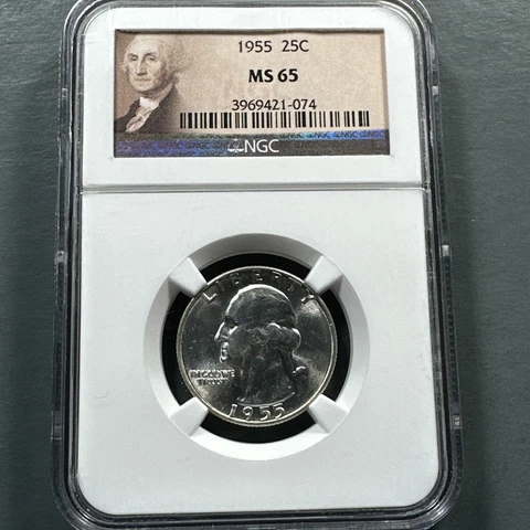 1955 25C Washington Quarter, NGC MS65 (75038) Cover