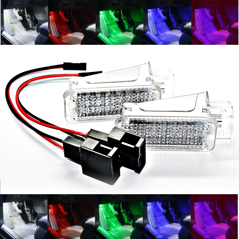 2x LED Footwell Lighting Module suitable for Skoda Fabia Combi Octavia Rapid Red - Image 1 of 1