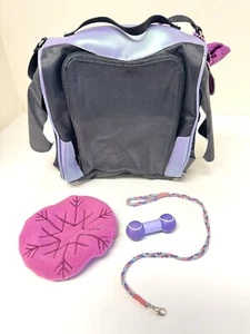 American Girl Doll Coconut’s Purple Travel Case Pet Carrier Bone Hat Leash - Picture 1 of 10