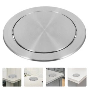 Stainless Steel Trash Can Lid Kitchen Accessory Countertop Cover - Picture 1 of 12
