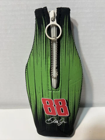 Rare Dale JR 88 Green/Black/Red zip insulated bottle cover (KOOZIE) NICE Cover