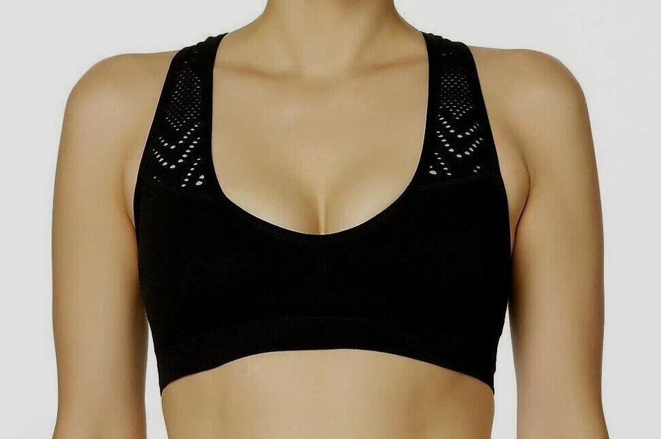 Black EVERLAST PUSHUP SPORT BRA  Removable Pads  Racerback  Misses  L or XL  NWT - Image 1 of 2