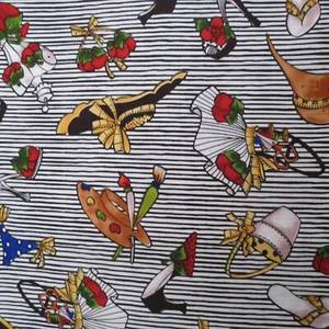 RARE Cotton Quilt Fabric 1 1/2 yards Loralie Harris Sew Fashionable Stripe #555 - Picture 1 of 4