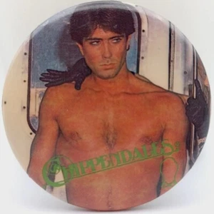 Vintage Chippendales Pinback Button Sexy Man Shirtless Male Risque Pin Badge - Picture 1 of 4