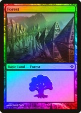 Forest (246) FOIL Rise of the Eldrazi HEAVILY PLD Basic Land MAGIC CARD ABUGames