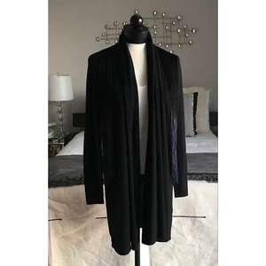 Elie Tahari Cardigan Cashmere Size XS Sweater Long Sleeve Black Open Front - Picture 1 of 3