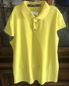 NWT RALPH LAUREN Bright Optic Yellow SHIRT RLX Performance Golf Shirt Medium M - Picture 1 of 10