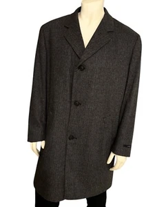 Nordstrom Mens Gray Coat Jacket Made in USA 44R Jacob Siegel Herringbone NWOT - Picture 1 of 8