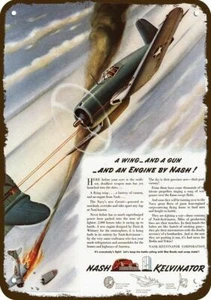 1942 WWII U.S. NAVY CORSAIR AIRPLANE Vintage-Look DECORATIVE REPLICA METAL SIGN - Picture 1 of 1