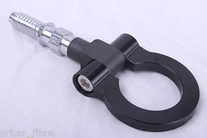 16 mm Abschlepphaken Ring JDM schwarz Alulegierung Riemenring vorne hinten Racing Turbo - Bild 1 von 2