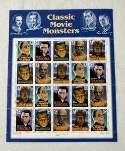 Classic Movie Monsters 32¢ Stamp 20ct Sheet U.S. Postage Dracula Frankenstein - Bild 1 von 7