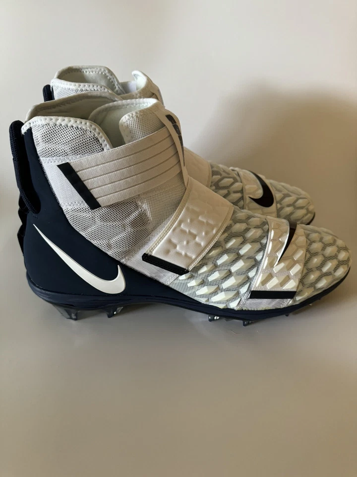 Nike Men’s 17 Force Savage Elite 2 White/Navy Lineman Football Cleats BV3962-103 - Image 1 of 4