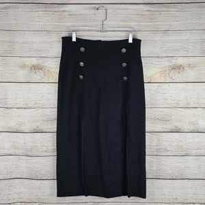 Anthropologie Maeve Dual Split Anker Knopf Midirock Marine Größe 10 - Bild 1 von 9