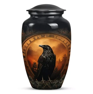 Urna grande decorativa de pájaro cuervo cenizas elegantes urnas funerarias clásico regalo conmemorativo - Imagen 1 de 4