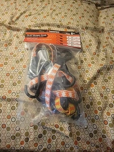 Assorted Flat Bungee Cord in Multiple Colors, 6 Pack - 15", 25", 35”, and 45” - Picture 1 of 6