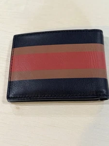 Neue Coach Herren-Geldbörse rot, hellbraun und schwarz gestreift - Bild 1 von 7