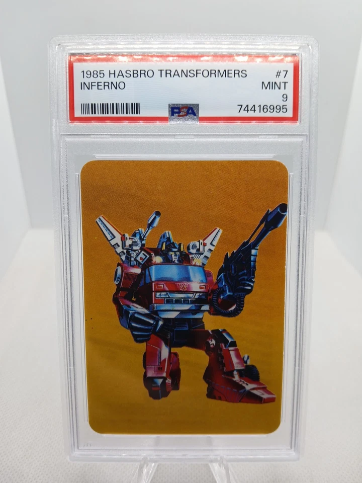 1985 HASBRO TRANSFORMERS INFERNO CARD PSA 9 MINT ORANGE #7 AUTOBOT SERIES 1  - Image 1 of 2