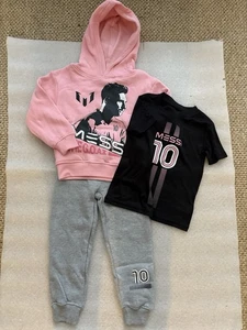 Blau Messi 10 Kollektion Hoodie, Jogginghose & Shirt Set für Mädchen. Größe 3T NEU - Bild 1 von 5