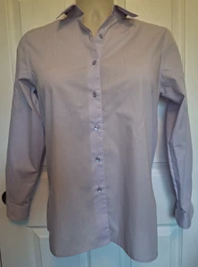 Foxcroft Womens Long Sleeve Size 6 Chest 38in Button Down Wrinkle Free Lavender - Picture 1 of 11